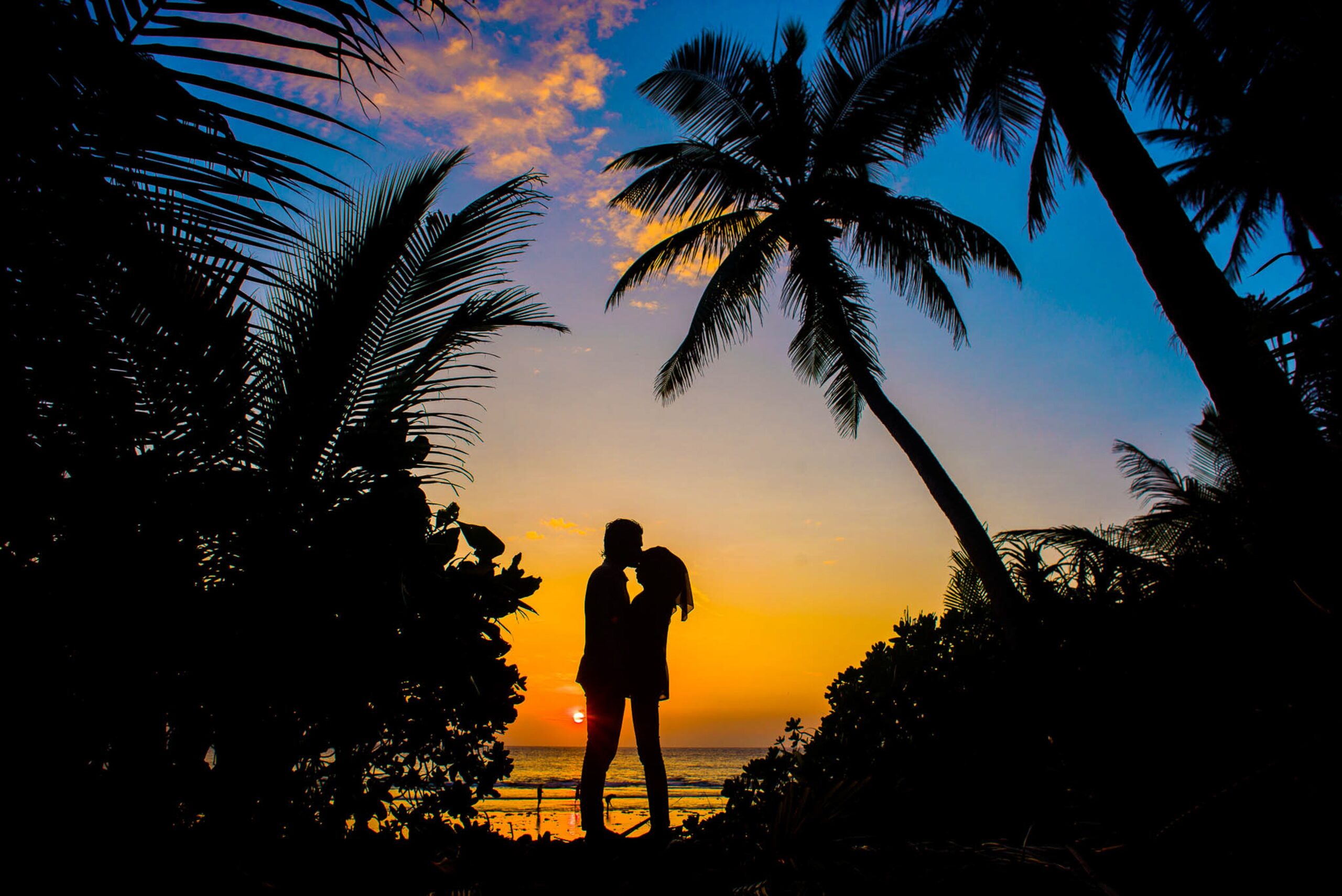 silhouette of couple